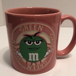 Green M&M pink coffee mug 2005